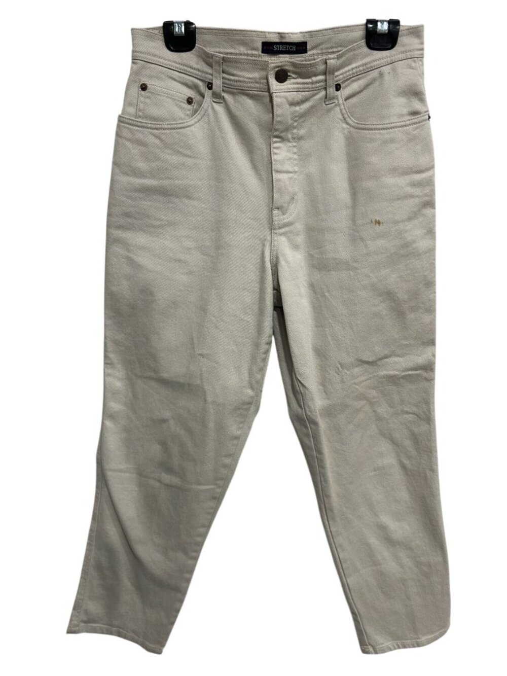 Bill Blass 8 Petite Beige Stretch Denim Jeans Minimalist Timeless Style